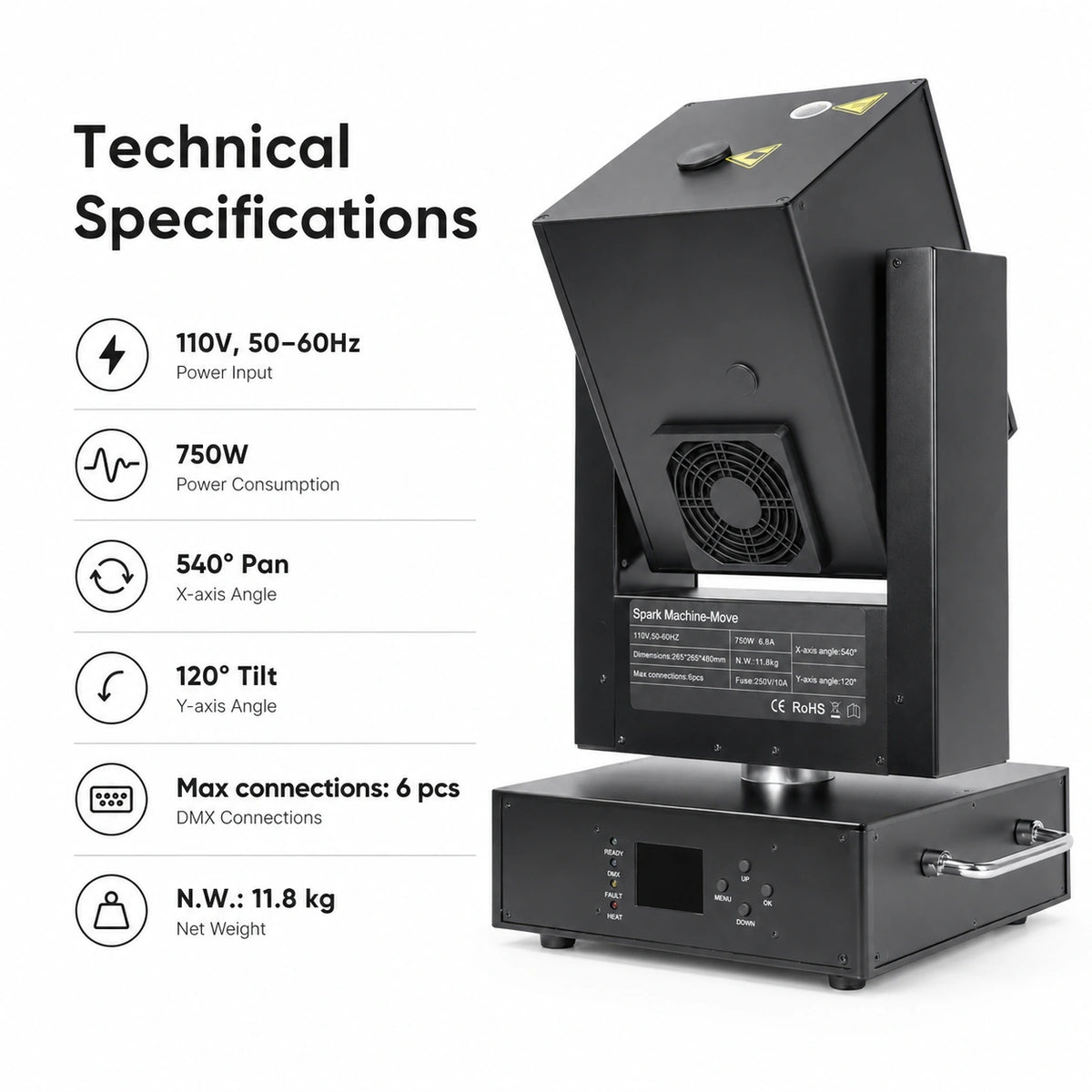 SurgeFX Rota Spark 750 technical specifications