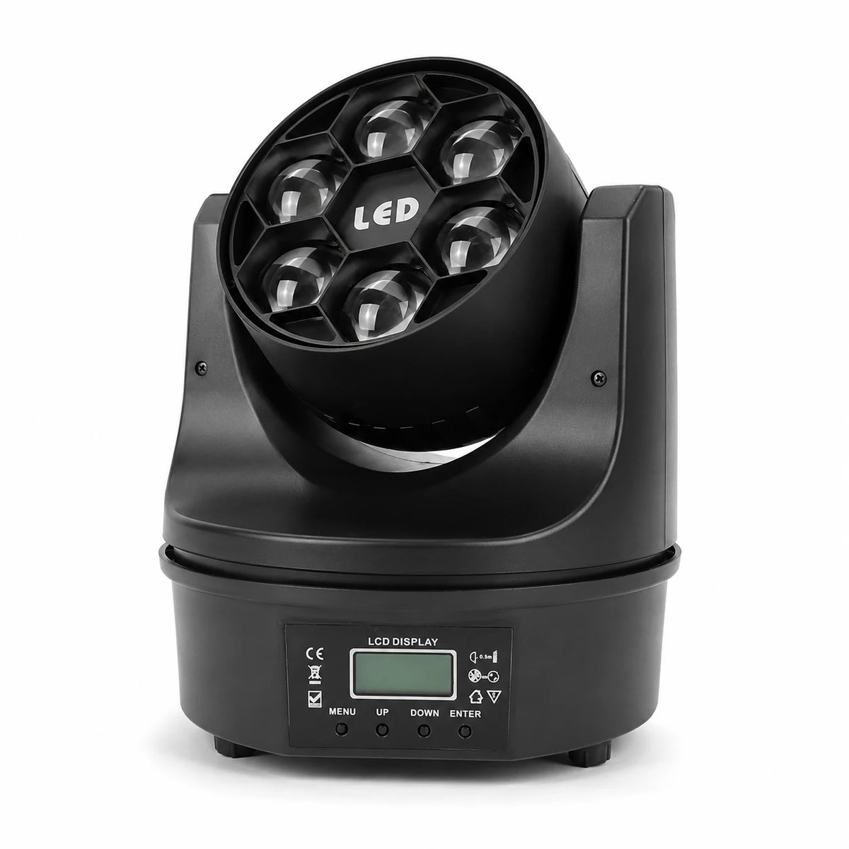 SF-BE615 mini bee eye LED moving head light hero image on a clean white background.