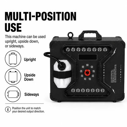 SF-VF3000 Aurora Jet vertical LED fog machine multi-position guide for flexible stage and event setup.