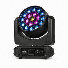 SurgeFX SF-ZW1915 Bee Eye LED Zoom Wash Moving Head Light — Primary hero image on clean light gray background