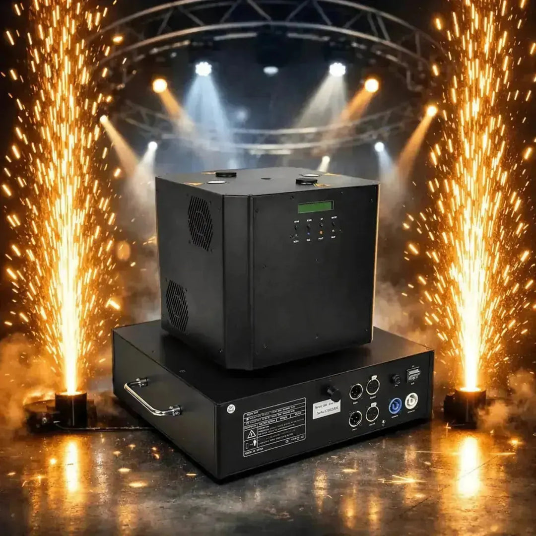 SurgeFX Sparknado – 360° Spinning Dual Nozzle Cold Spark Machine - SurgeFX