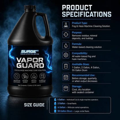 SurgeFX Vapor Guard Product Specifications Black Bottle