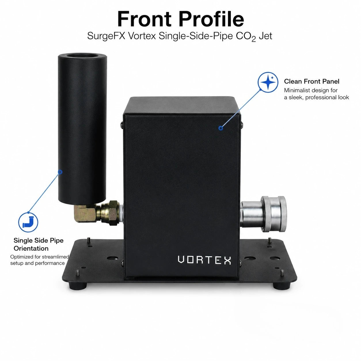 SurgeFX Vortex Single Side Pipe CO2 Jet front profile