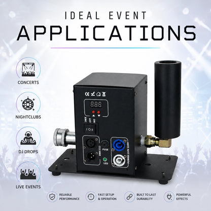 SurgeFX Vortex Single Side Pipe CO2 Jet event applications