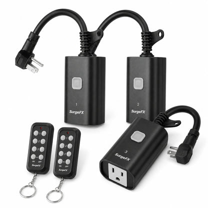 SurgeFX Weatherproof Outdoor Remote Control Outlet Plug for lighting effects