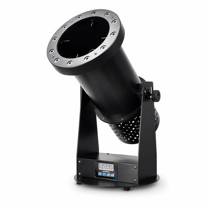 Zephyr electric confetti cannon with integrated LED lighting shown on a clean white background.